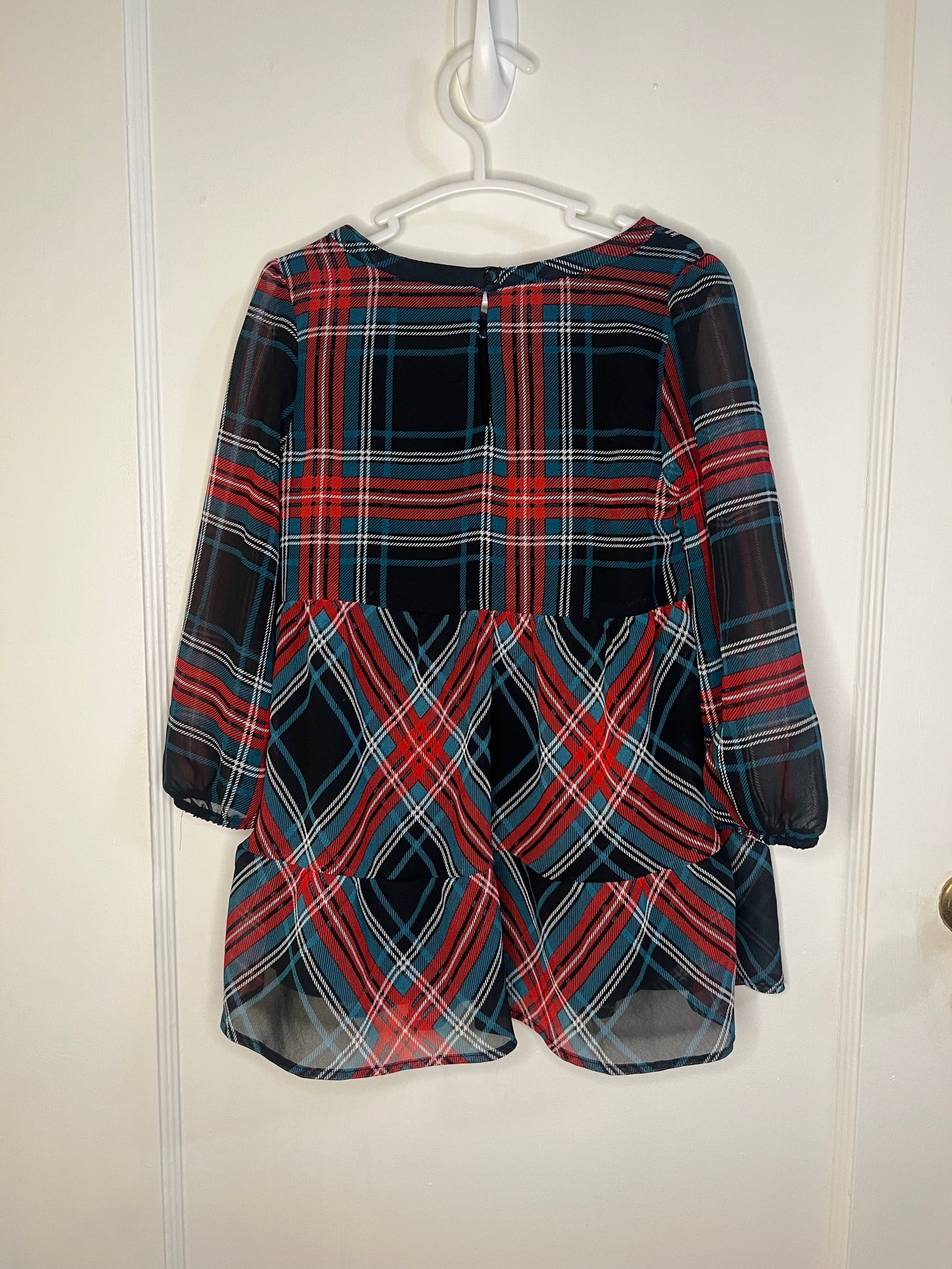 🎀 Draper James Navy Plaid Tiered Dress