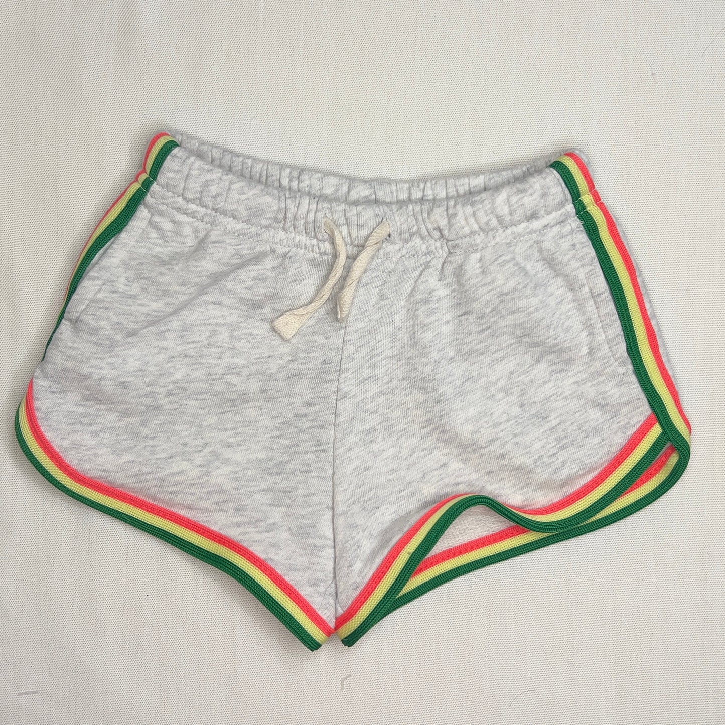π Old Navy Heathered Gray Retro Track Shorts with Rainbow Trim
