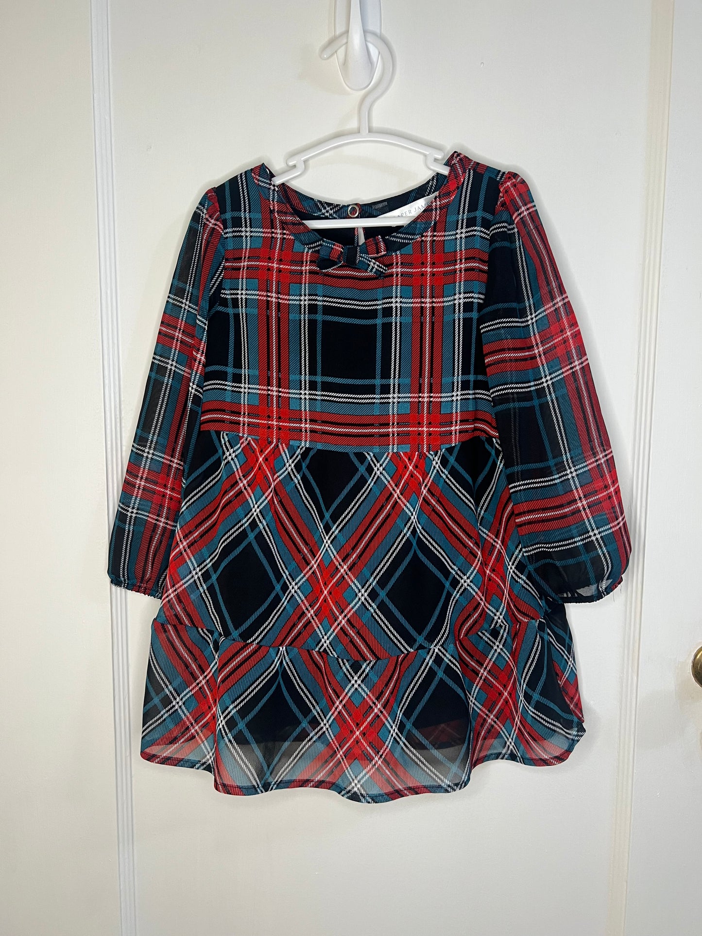 🎀 Draper James Navy Plaid Tiered Dress
