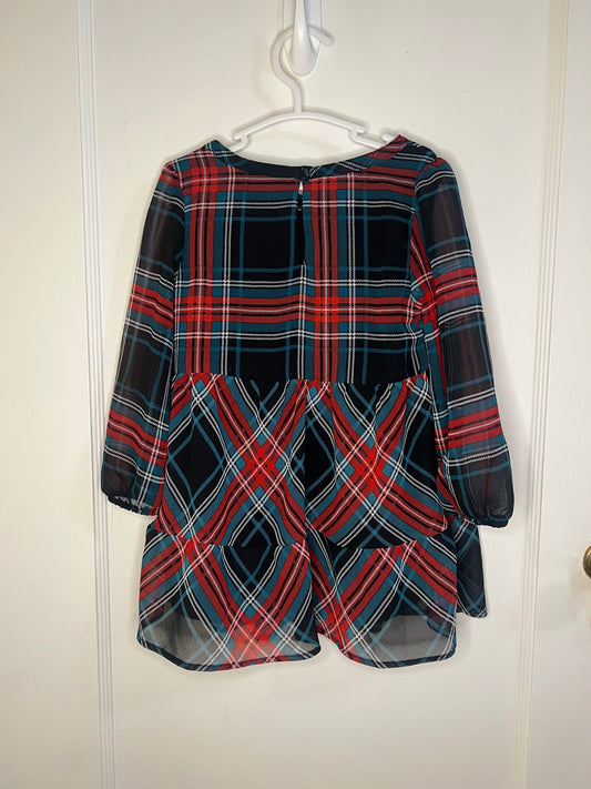 🎀 Draper James Navy Plaid Tiered Dress
