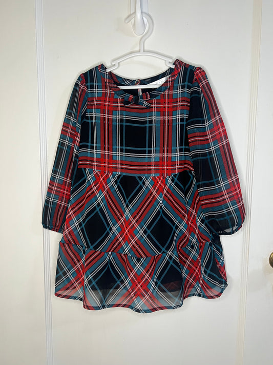 🎀 Draper James Navy Plaid Tiered Dress
